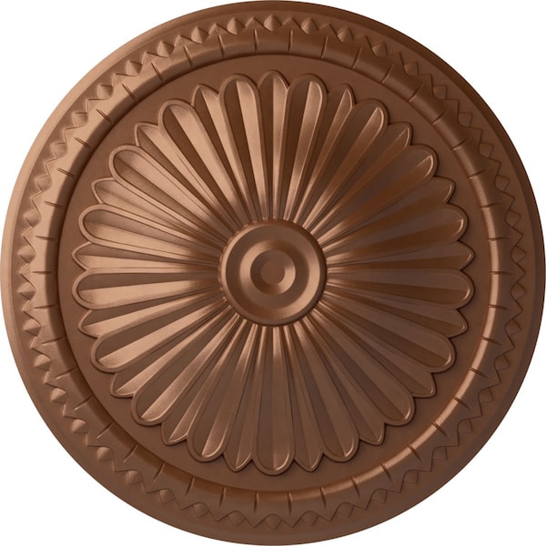 Ekena Millwork Alexa Ceiling Medallion (Fits Canopies up to 3"), Hand-Painted Polished Copper, 15"OD x 1 3/4"P CM14AXPOS - main